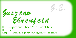 gusztav ehrenfeld business card